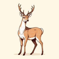  Hand Drawn Reindeer Vintage Illustration Christmas Deer