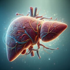 A beautiful AI image of a human liver