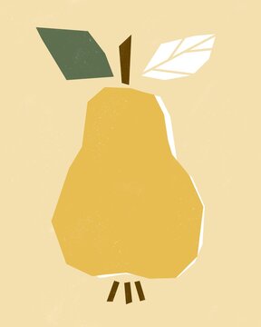Big pear in retro colors for kids