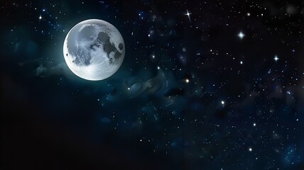 Fototapeta premium sky with moon and stars - Generative AI