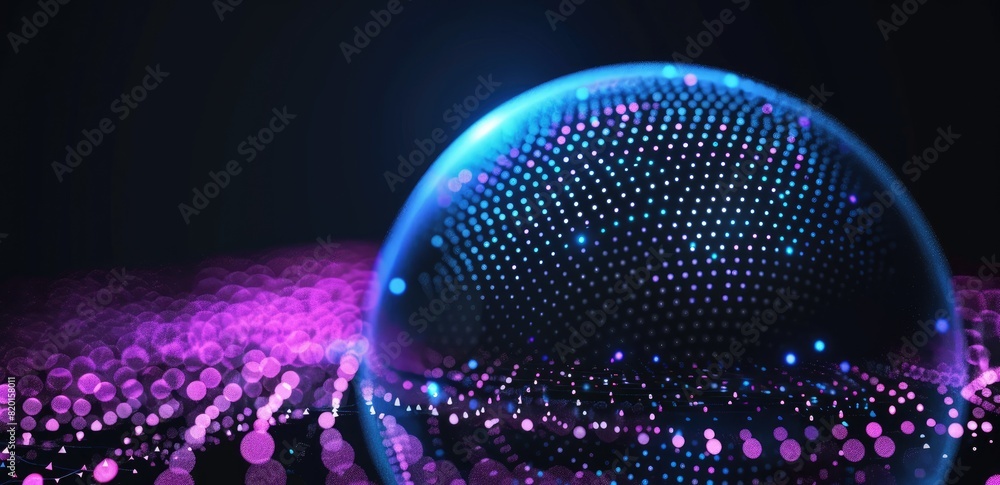 Poster symbolizing global unity, an image shows earth surrounded by luminous rays, signifying communication