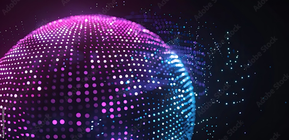 Poster symbolizing global unity, an image shows earth surrounded by luminous rays, signifying communication