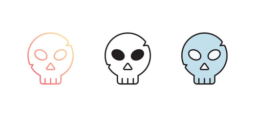 Skull icon design with white background stock illustration