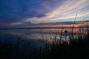 A sunset in the Albufera of Valencia