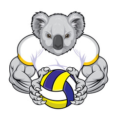 volleyball mascot koala vector illustration design