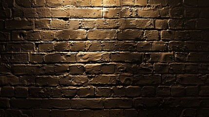 Front view of a tan painted brick wall