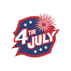 Festive emblem design celebrating the 4th of July.