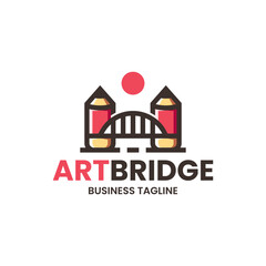 Fototapeta premium creative bridge logo vector