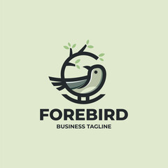 forest bird logo vector