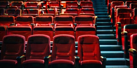 Fototapeta premium Illustrative photo of a cinema with a white screen