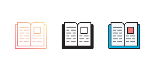 Book icon design with white background stock illustration