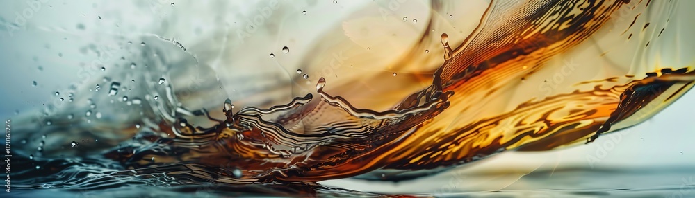Poster abstract image capturing dynamic fluid motion in vibrant colors, creating an artistic splash effect 