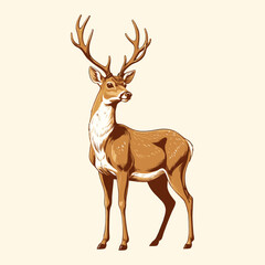 Reindeer Illustration Deer Cartoon Style