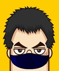 Vector Cartoon Avatar Of Hataro The Fat Wearing A Mask