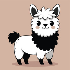 cheerful alpaca vector illustration 