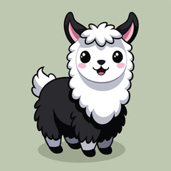 cheerful alpaca vector illustration 