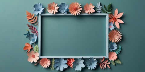 frame illustration wallpaper with a floral theme suitable for a wedding invitation background. Springtime
