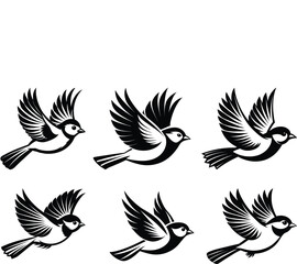 Set of bird vector silhouette 