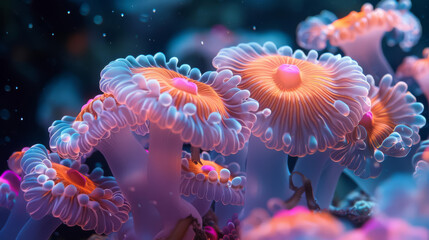 Naklejka premium Anemone in Motion Illustrate the gentle swaying of anemone tentacles in the current