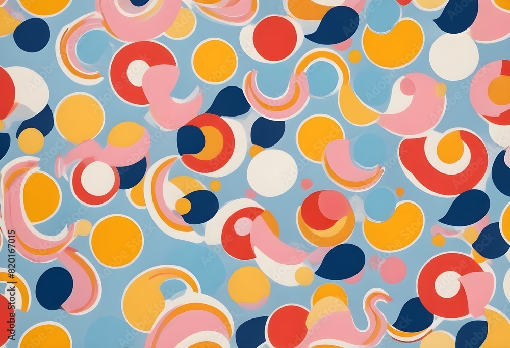 Poster a colorful and abstract psychedelic background with swirls, and circles.