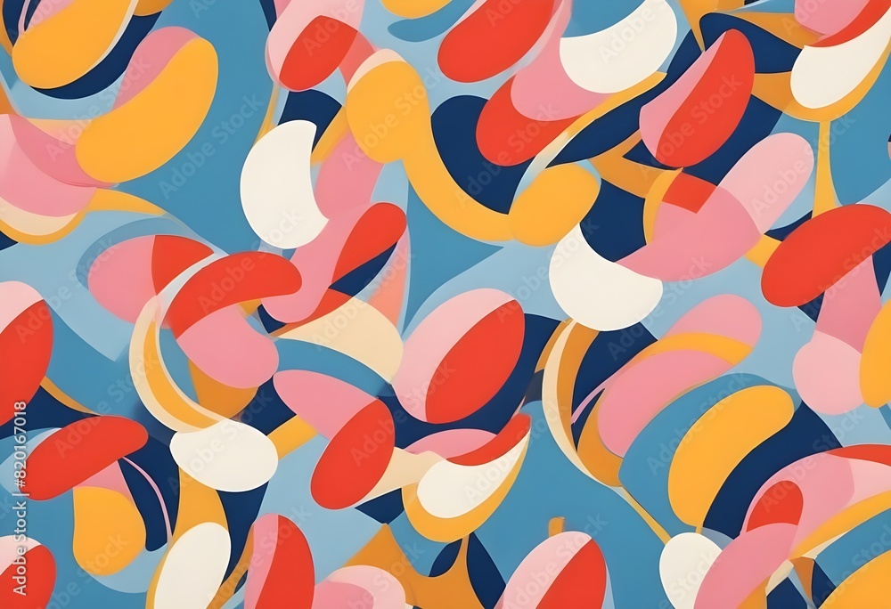 Poster a colorful and abstract psychedelic background with swirls, and circles.