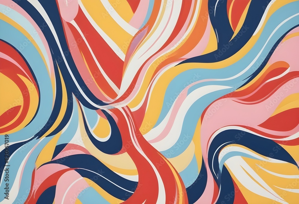 Poster a colorful and abstract psychedelic background with swirls, and circles.