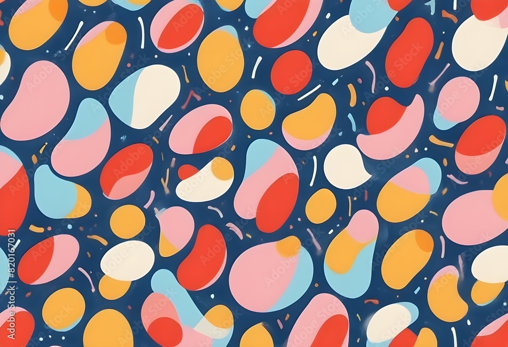 Poster a colorful and abstract psychedelic background with swirls, and circles.