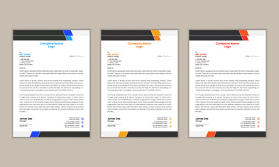 Modern Creative letterhead bundle of your corporate project design, set to print with vector & illustration. corporate letterhead 
