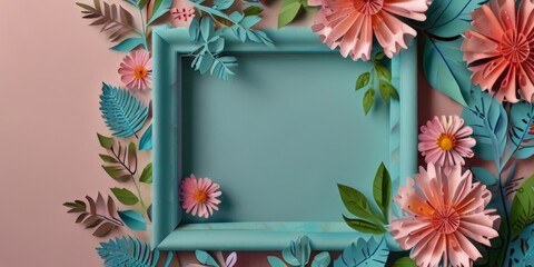 frame illustration wallpaper with a floral theme suitable for a wedding invitation background. Springtime
