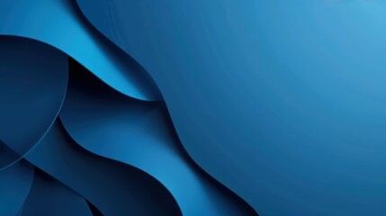 An abstract image featuring elegant curves creating a sense of fluid blue waves, with a smooth gradient and modern aesthetic