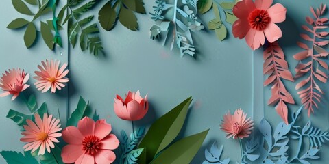 frame illustration wallpaper with a floral theme suitable for a wedding invitation background. Springtime
