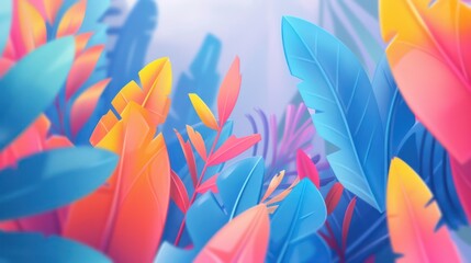 Vibrant and whimsical, this image boasts a spectrum of abstract feathers in dynamic composition creating an immersive visual experience