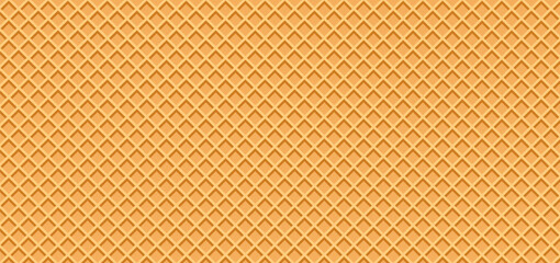 Seamless background pattern texture wafer waffle. Ice cream cone vector texture. Vector illustration.