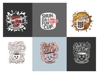 Fototapeta premium Shuh Duh Fuh Cup Printable Illustration, Shuh Duh Fuh Cup Printable Vector 