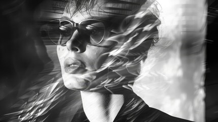 The intertwining faces of a man and a woman