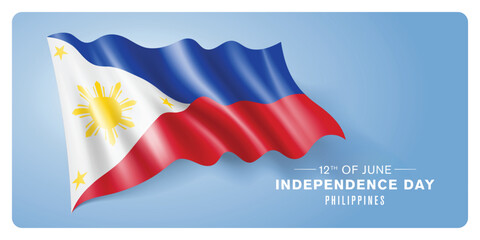 Philippines independence day vector banner, greeting card.