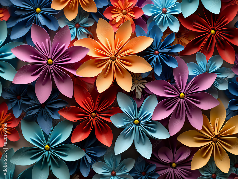 Poster multicolored shapes intersect in a vibrant 3d mockup