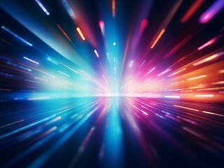 Obraz premium Colorful abstract lights softly blurred against a black backdrop