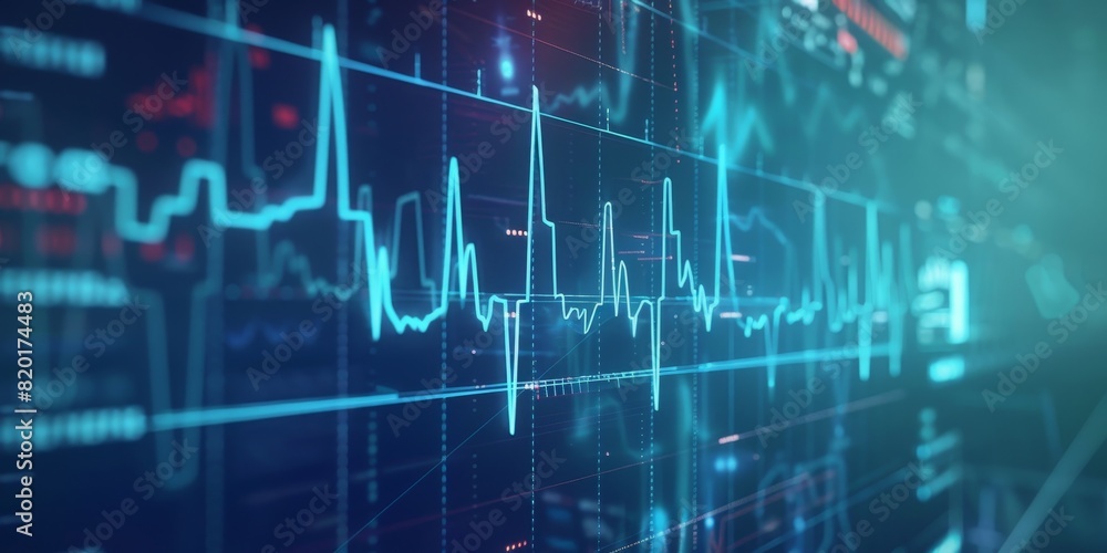 Poster advanced analytical financial chart technology - image showing sophisticated financial data represen