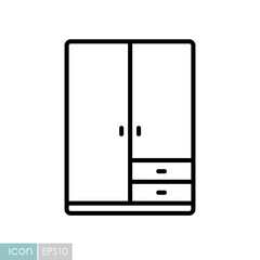 Cupboard vector icon. Furniture sign