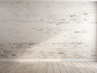 Fototapeta premium Textured white brick wall provides an attractive backdrop
