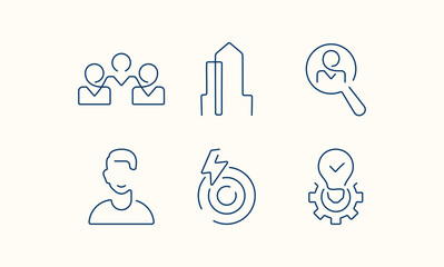 Business and marketing one line vector icons