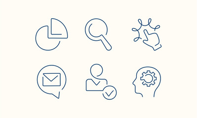 Marketing one line vector icons