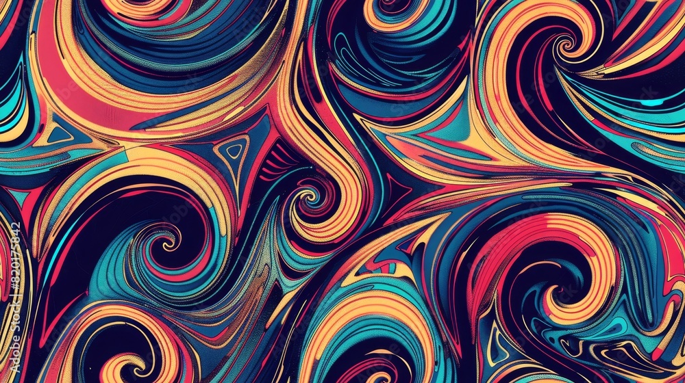Aufkleber colorful psychedelic swirl pattern design - the dynamic and swirling psychedelic pattern bursts with