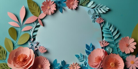 frame illustration wallpaper with a floral theme suitable for a wedding invitation background. Springtime