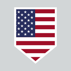 United States Flag in Shield Shape Frame