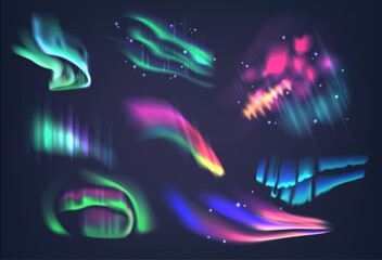 Northern Lights In Vivid Colors Against A Dark Sky, Evoking The Magic And Mystery Of This Natural Atmospheric Phenomenon