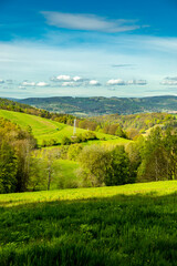 Naklejka premium Eine früh morgendliche Wanderung rund um die Stadt Schmalkalden mit ihrer wunderschönen Landschaft - Thüringen - Deutschland