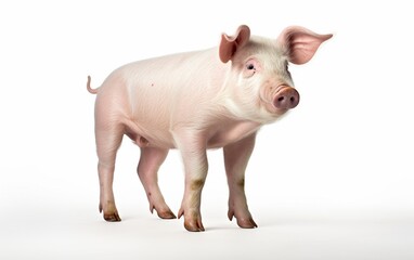 Pig on White Background