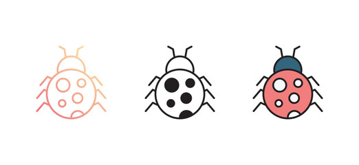 Ladybug icon design with white background stock illustration